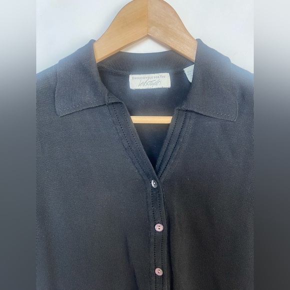 Vintage Lord & Taylor Button Black Size Large Rayon Cotton Blend Shell Buttons - Picture 2 of 9